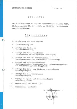 Gemeinderatsprotokoll 3/87