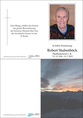 Sterbebild Stubenböck Robert