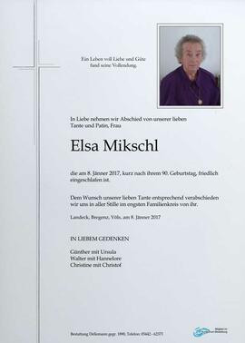 Sterbebild Mikschl Elsa
