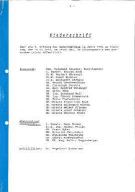 Gemeinderatsprotokoll 8/96