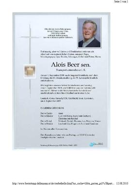 Sterbebild Beer Alois