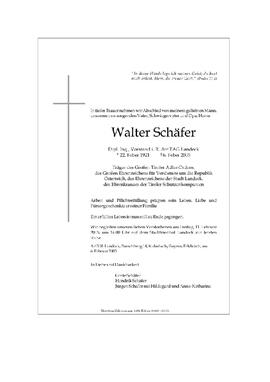 Sterbebild Schäfer Walter