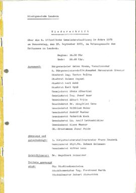 Gemeinderatsprotokoll 6/71