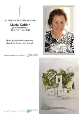 Sterbebild Kobler MAria
