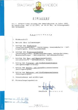 Gemeinderatsprotokoll 1/93