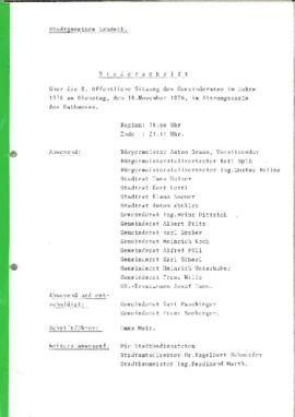 Gemeinderatsprotokoll 9/76
