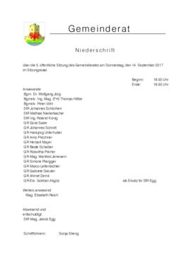 Gemeinderatsprotokoll 5/17