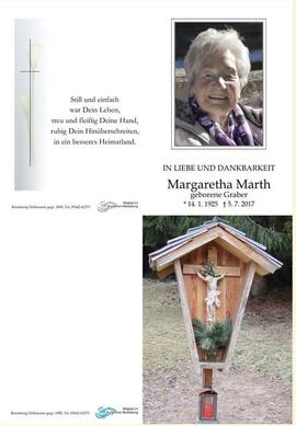 Sterbebild Marth Margaretha