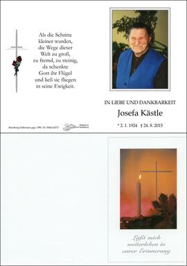Sterbebild Kästle Josefa