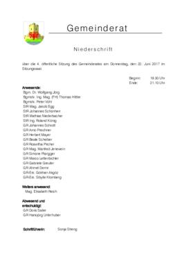 Gemeinderatsprotokoll 4/17