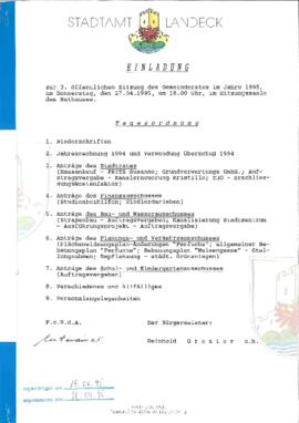 Gemeinderatsprotokoll 3/95