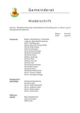 Gemeinderatsprotokoll 1/13