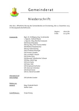 Gemeinderatsprotokoll 6/15