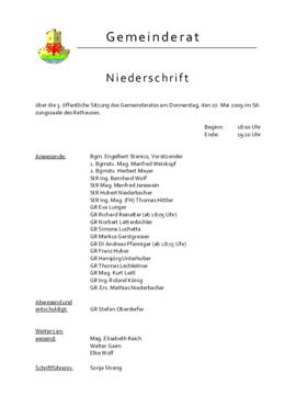 Gemeinderatsprotokoll 3/09