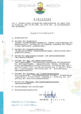 Gemeinderatsprotokoll 5/92