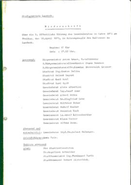 Gemeinderatsprotokoll 3/71