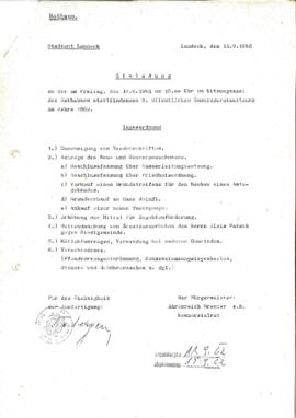 Gemeinderatsprotokoll 9/62