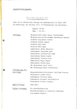 Gemeinderatsprotokoll 6/73