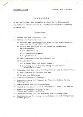 Gemeinderatsprotokoll 3/65