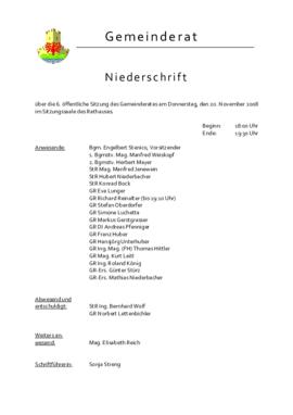 Gemeinderatsprotokoll 6/08