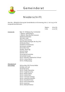 Gemeinderatsprotokoll 4/13