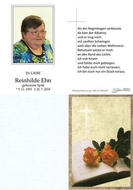 Sterbebild Ehn Reinhilde