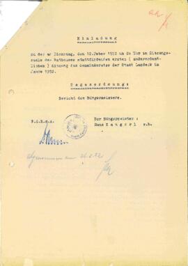 Gemeinderatsprotokoll 1/52