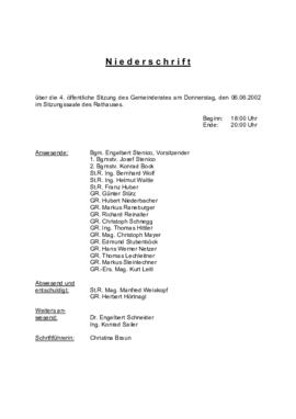 Gemeinderatsprotokoll 4/02