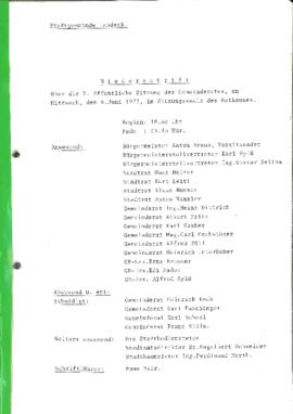 Gemeinderatsprotokoll 5/77