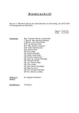 Gemeinderatsprotokoll 2_3/04