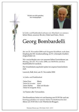 Sterbebild Bombardelli Georg