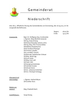 Gemeinderatsprotokoll 5/14