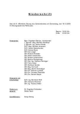 Gemeinderatsprotokoll 6/04