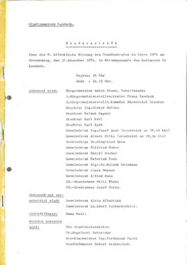Gemeinderatsprotokoll 8/70