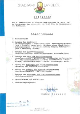 Gemeinderatsprotokoll 8/94