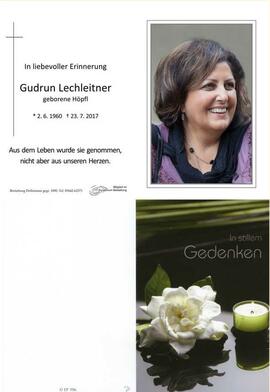 Sterbebild Lechleitner Gudrun