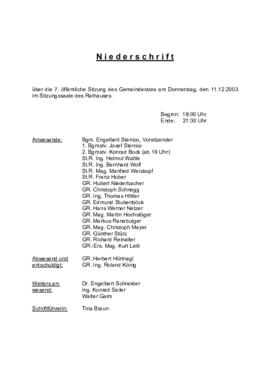 Gemeinderatsprotokoll 7/03