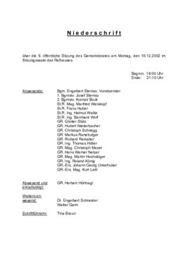 Gemeinderatsprotokoll 9/02
